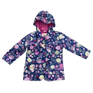 Hatley Raincoat‎ Field Flowers Blue Purple Pink Terry Lined Size 5